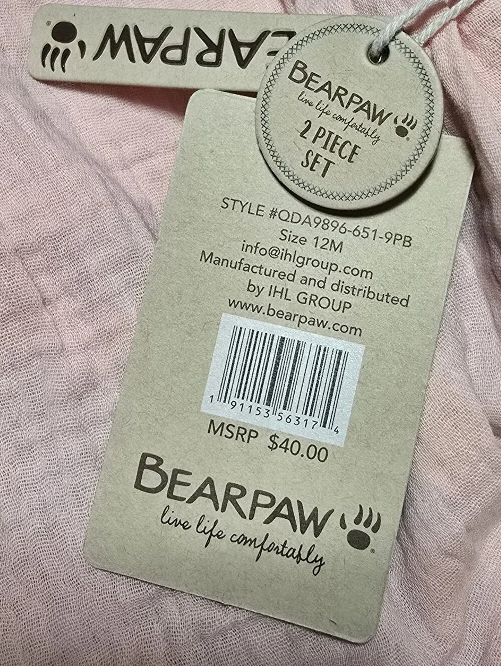 BearPaw Pink Floral Dress & Matching Headband Set